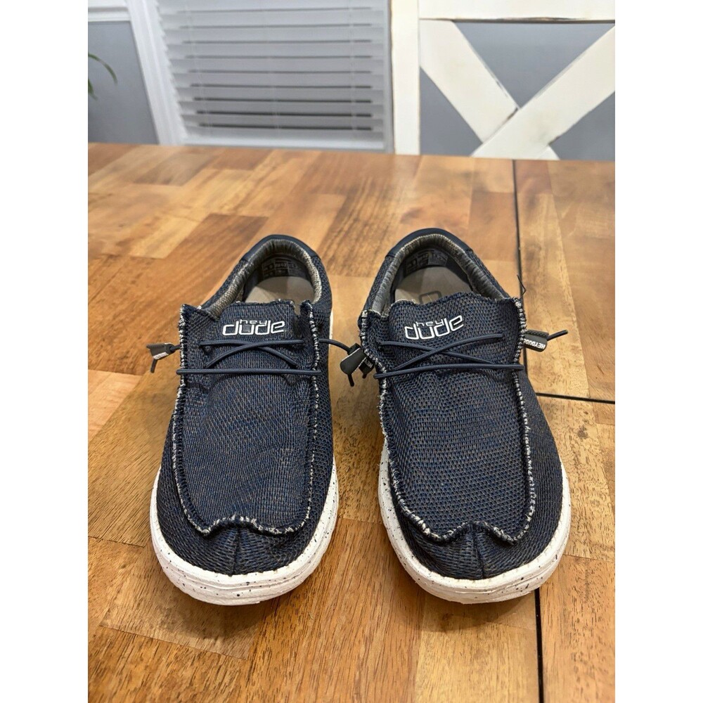 Hey Dude Mens Lightweight Knit Slip-On Casual Shoes Blue/White US 9 EU 42 UK 8
